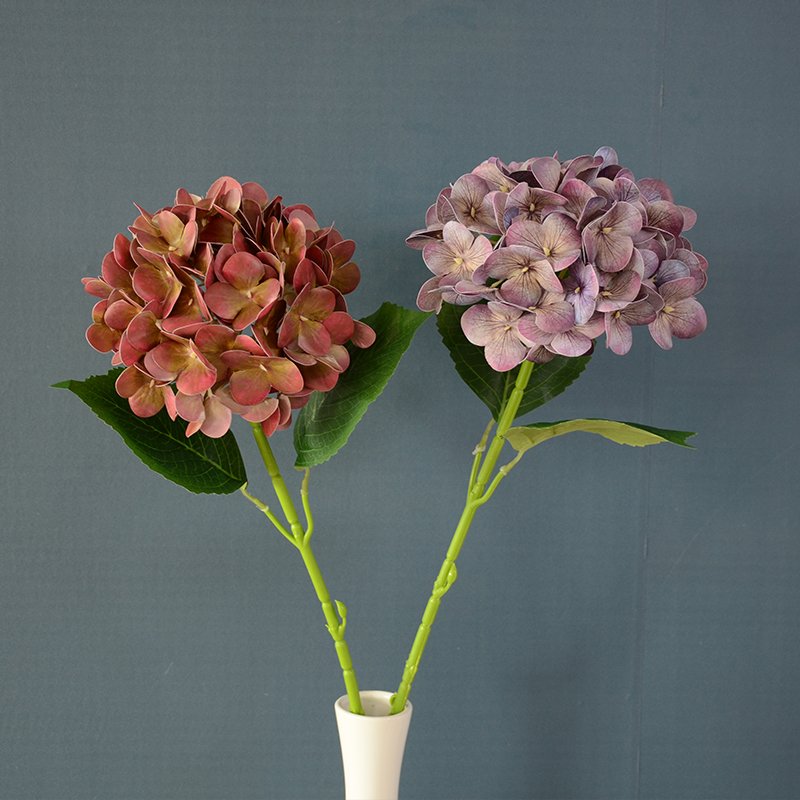 High Quality Diy Luxury LargeSilk Hydrangea Flowers Real Touch Artificial Colorful Latex Hydrangea Flower for Decoration