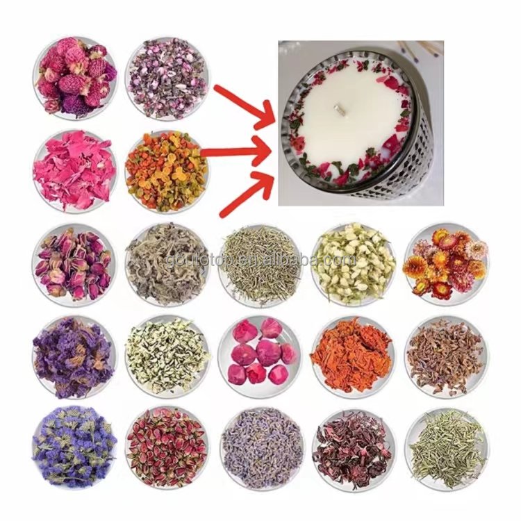 Diy Aromatherapy Candle Wholesale Plant Dried Flower Smokeless Aromatherapy Material Chrysanthemum Rose Dried Orange 10 G 100pcs