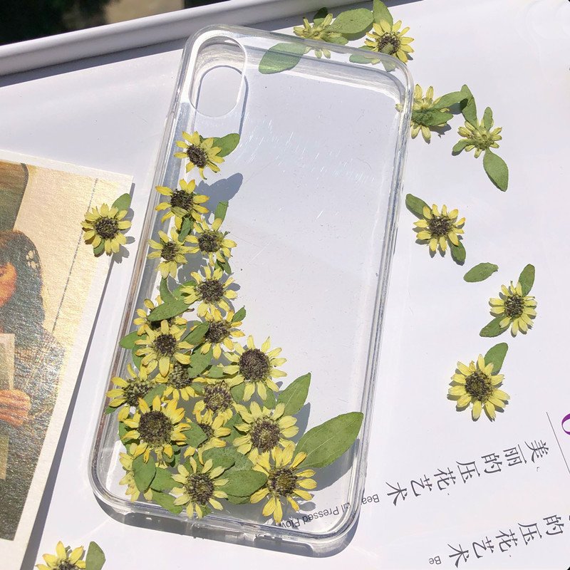Real Dried Pressed Yellow Mini Sunflower Plant Specimen for Epoxy Mobile Phone Case Bookmark Children's Table Lamp