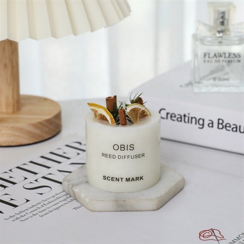 Orange Lemon Gardenia Dried Flower Scented Candle Wedding Souvenir Yoga And Meditation Candles