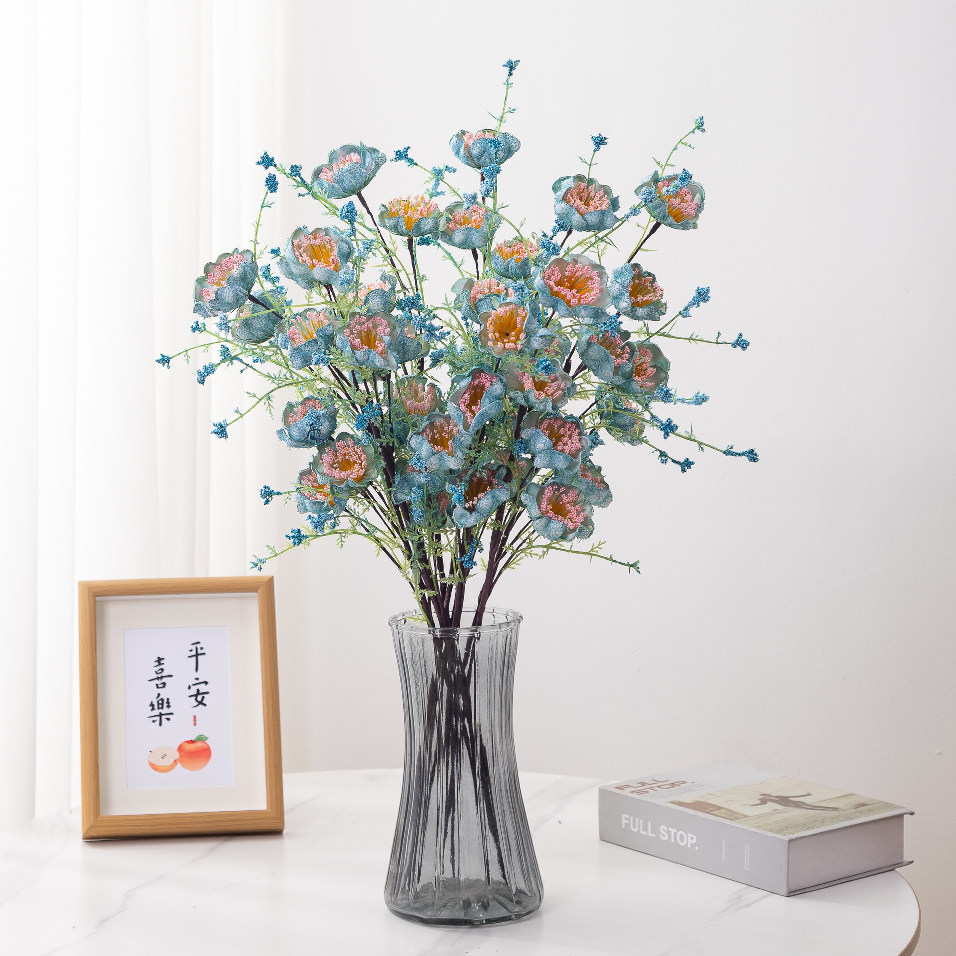 Light luxury high-end artificial flowers decorated rhododendron living room table dried flower bouquet