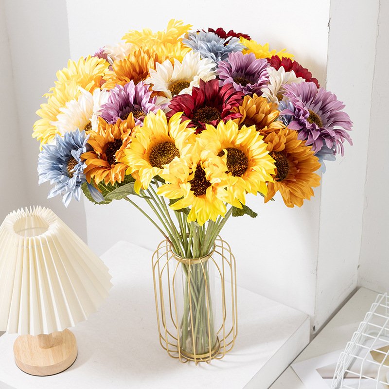 Sunflower Artificial Flower Decoration Flower Arrangement Valentine's Day Mother's Children's Day Gift Single Sunflower