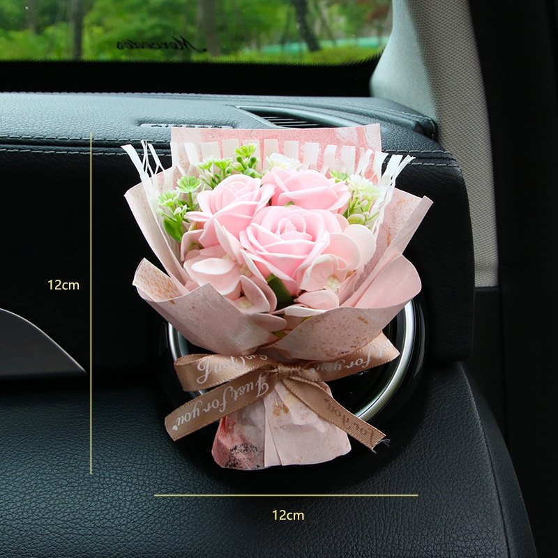 Wholesale Car Freshener Mini Flower Packaging Box Luxury Flower Bouquet Gift Box Dry Flower Car Aromatherapy Clip Air Outlet