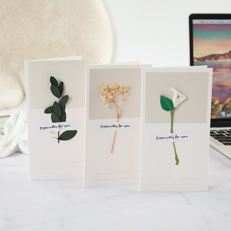 Babysbreath dried flower greeting card for Valentine Festival Birthday