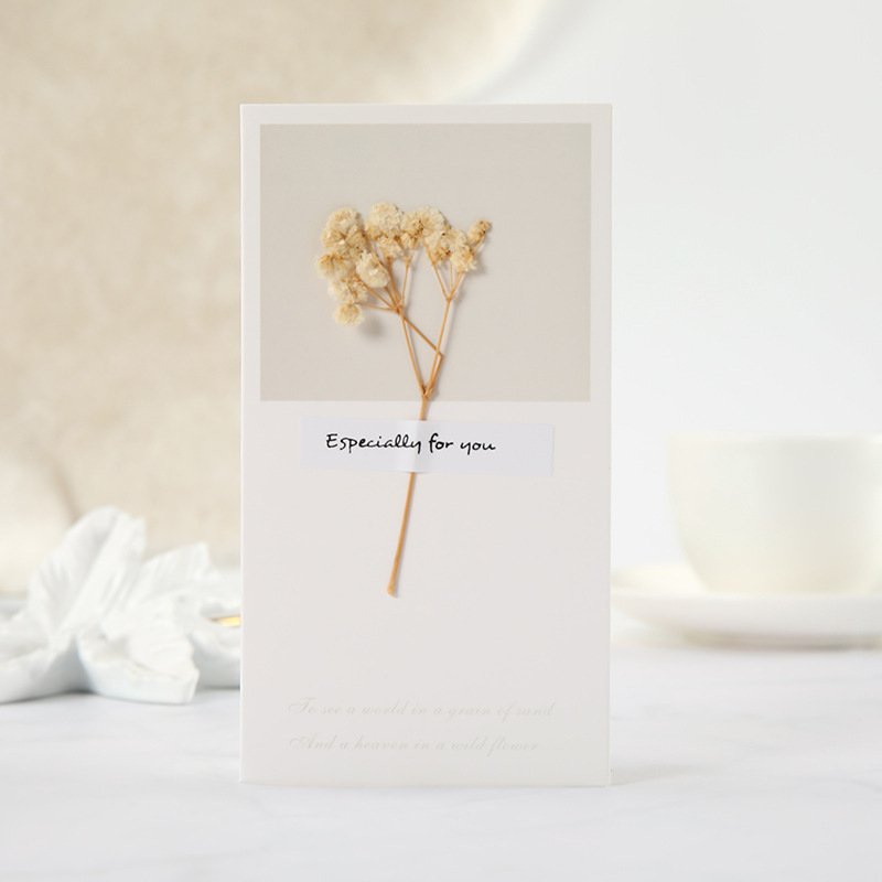 Babysbreath dried flower greeting card for Valentine Festival Birthday