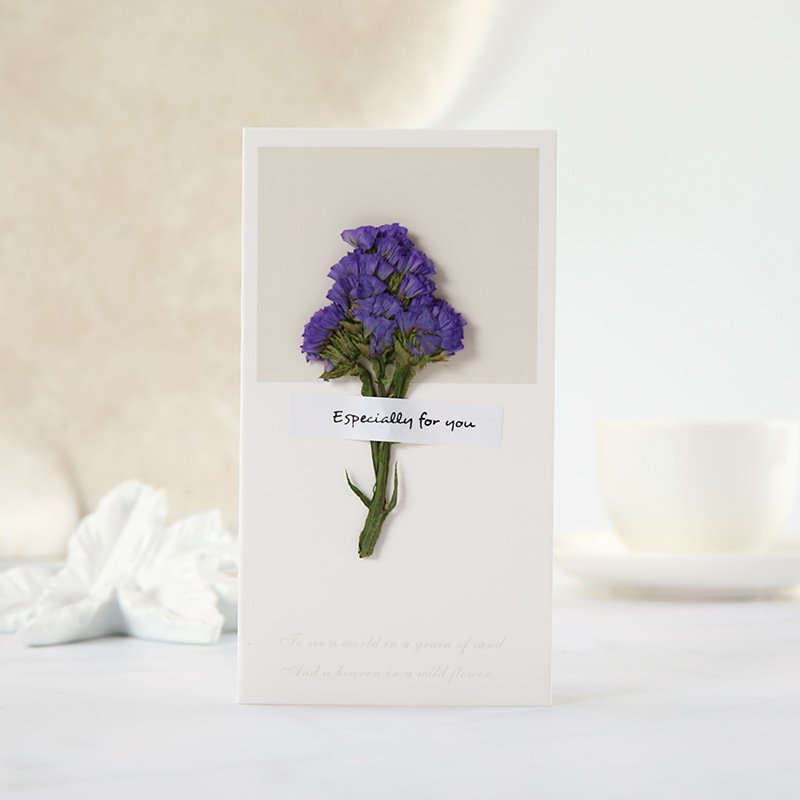 Babysbreath dried flower greeting card for Valentine Festival Birthday
