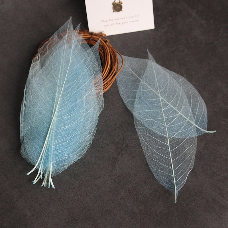 Wholesale 100 pcs Per Bag Multi-Color Natural Dried Flowers and Skeleton Leaves Vein Decoration Flower Material for Wedding
