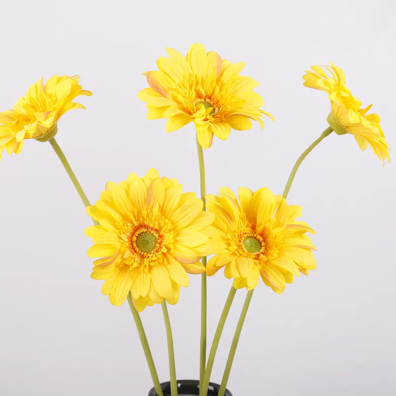 Faux Flowers Real Touch Artificial Gerbera Single Stem Mother's Day Home Kitchen Wedding Decorations Dried Chrysanthemum Flowers