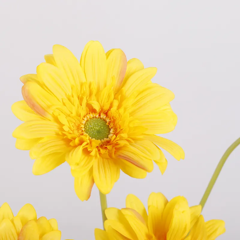 Faux Flowers Real Touch Artificial Gerbera Single Stem Mother's Day Home Kitchen Wedding Decorations Dried Chrysanthemum Flowers