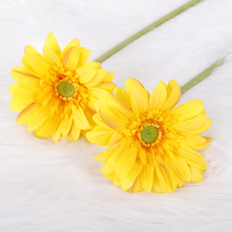 Faux Flowers Real Touch Artificial Gerbera Single Stem Mother's Day Home Kitchen Wedding Decorations Dried Chrysanthemum Flowers