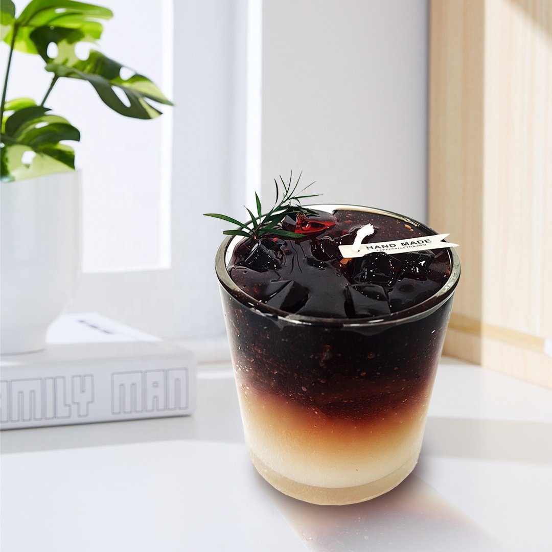 New style Luxury Crystal Jelly Gel Wax Glass Jar Aromatic Brown Candle For Home Decoration