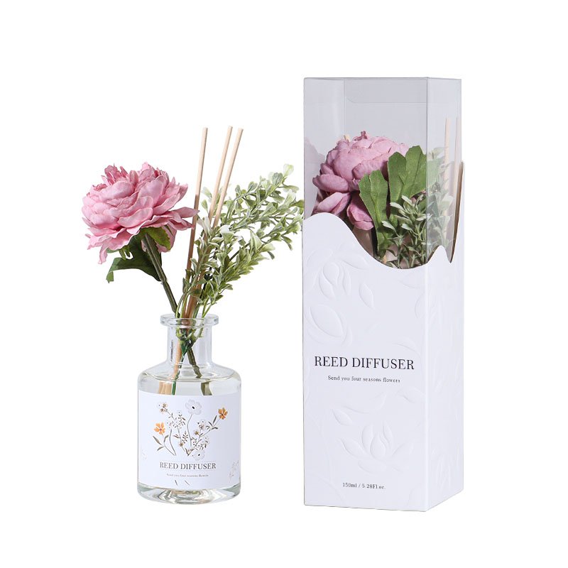 150ml Eternal Flower Reed Diffuser Glass Bottle Fragrance Air Freshener Dried Flower Reed Diffuser Window Box