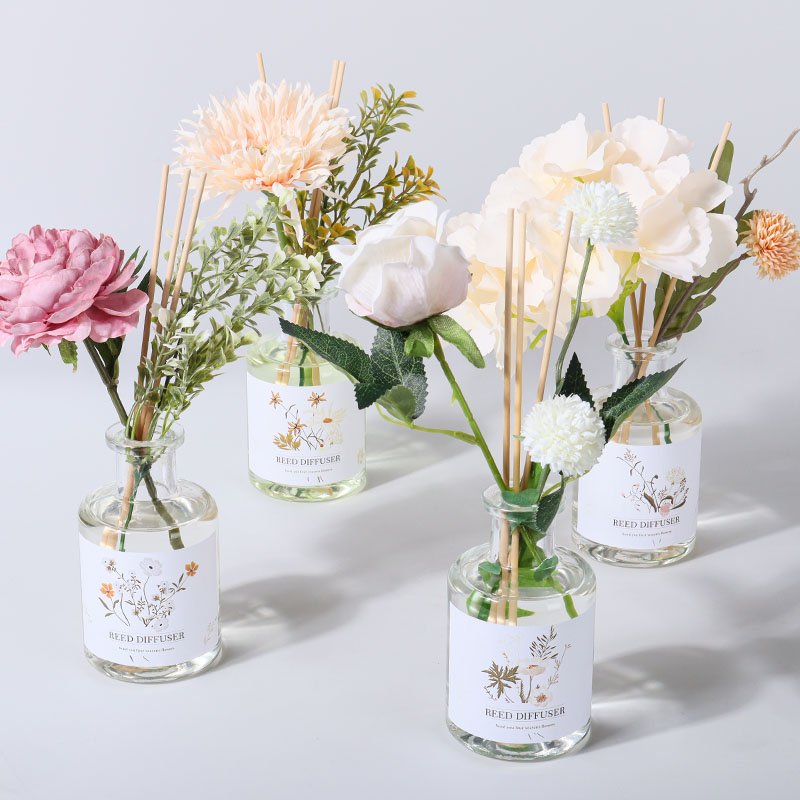 150ml Eternal Flower Reed Diffuser Glass Bottle Fragrance Air Freshener Dried Flower Reed Diffuser Window Box