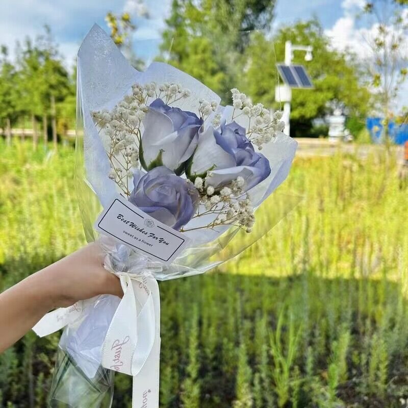 Valentines Day Gift Sunflower Soap Flower Eternal Dried Preserved Rose Flowers Rose Sunflower Bouquet For Women Girls