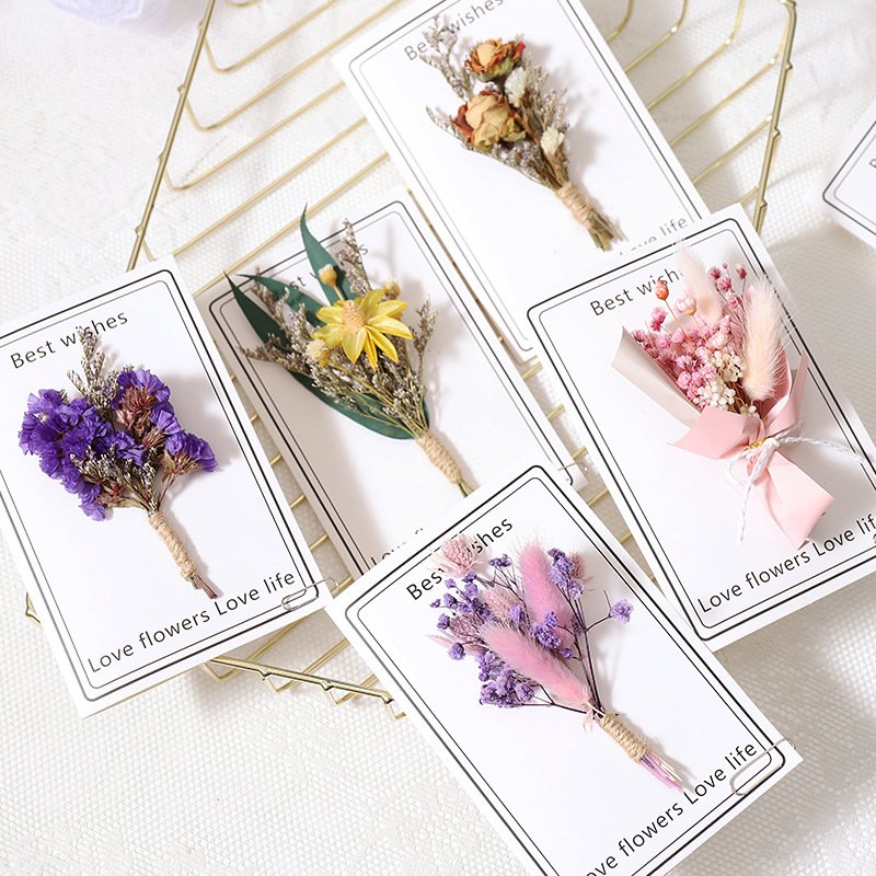 New Styles 3d Dried Flowers Greeting Cards Birthday Greeting Cards With Dried Flower Postcards