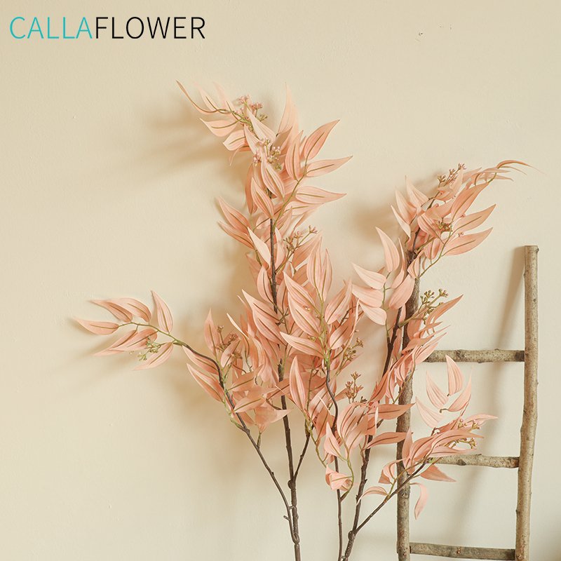 YC1049 Popular Artificial Decoration Dried Eucalyptus Oliver Willow Leaves Foliage Greenery For Decorative Flower