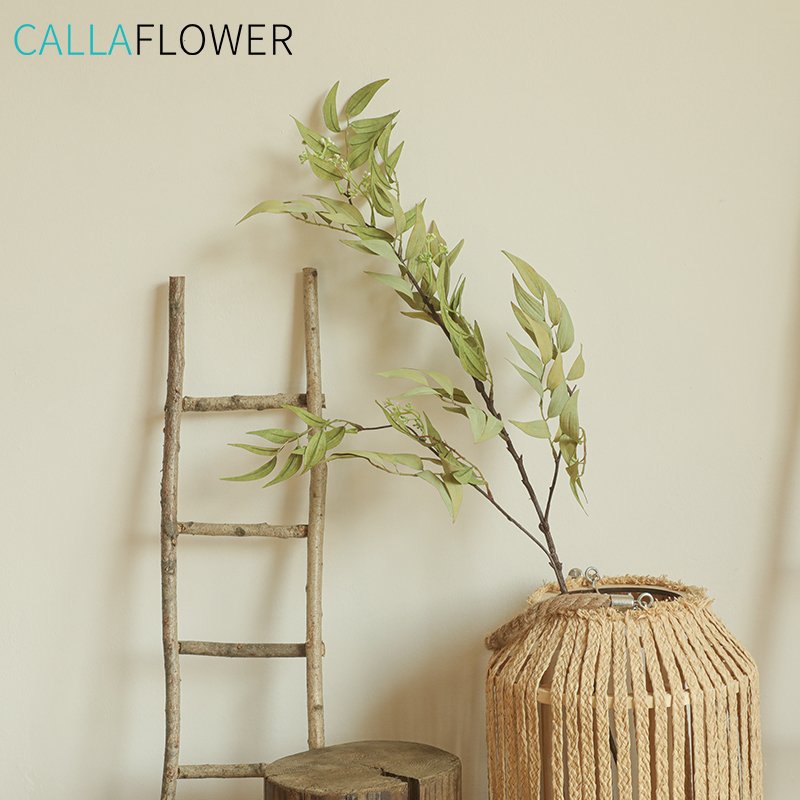 YC1049 Popular Artificial Decoration Dried Eucalyptus Oliver Willow Leaves Foliage Greenery For Decorative Flower