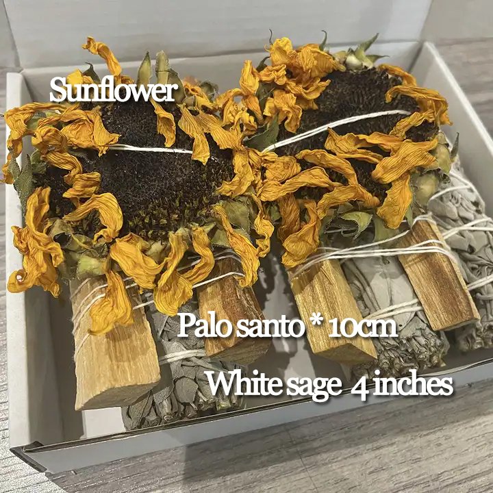 CELION Sage Sticks With Palo Santo With Dried Hand Picked CHINA Flowers & Herbs White California Sage Smudge Stick