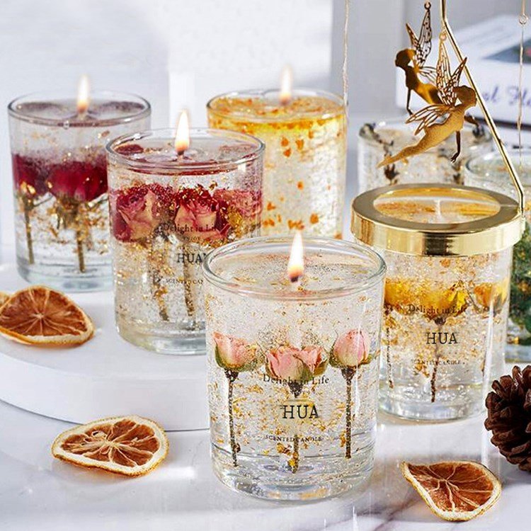Wholesale Soft Stretch Safe Burn Smokeless Single Wick Jelly Scented Candle