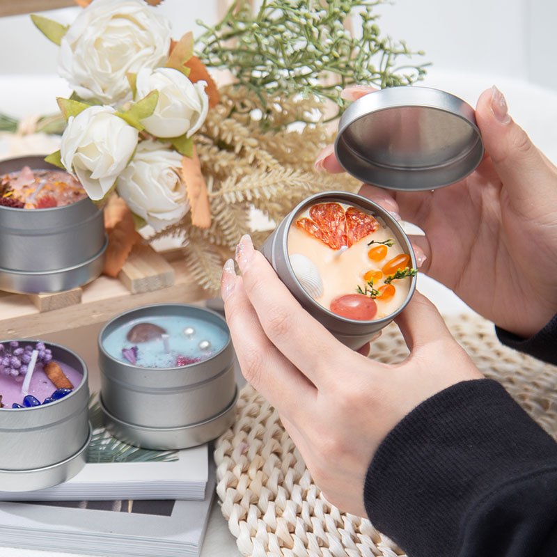 Private Label Dried Flower Handmade Crystal Manifiest Bulk Scented Soy Wax Candles