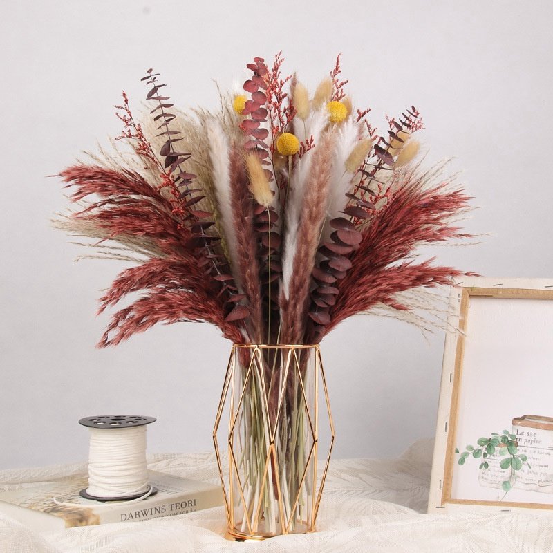 Pampas Grass Wholesale Bouquet Natural Touch Eucalyptus Flowers Home Decor New Year Bag Christmas Easter Decoration Real Touch