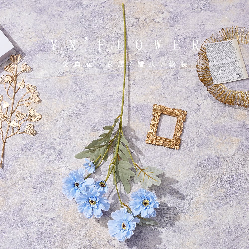 Simulation of 6 head of the sun flower in stock wholesale wedding flower arrangement hotel decoration home decoration flowers