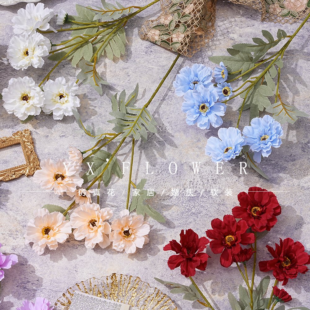 Simulation of 6 head of the sun flower in stock wholesale wedding flower arrangement hotel decoration home decoration flowers
