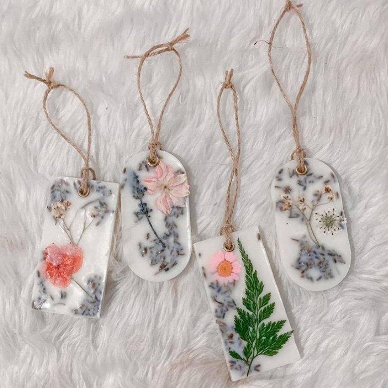 Luxury Wedding Decoration Valentine Gifts Handmade Dried Flowers Scented Wax Tablets
