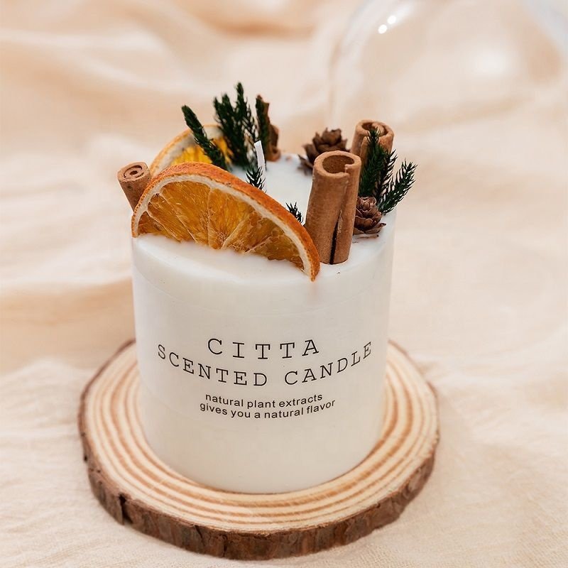 Luxury soy wax scented dried flowers candles with dried flowers