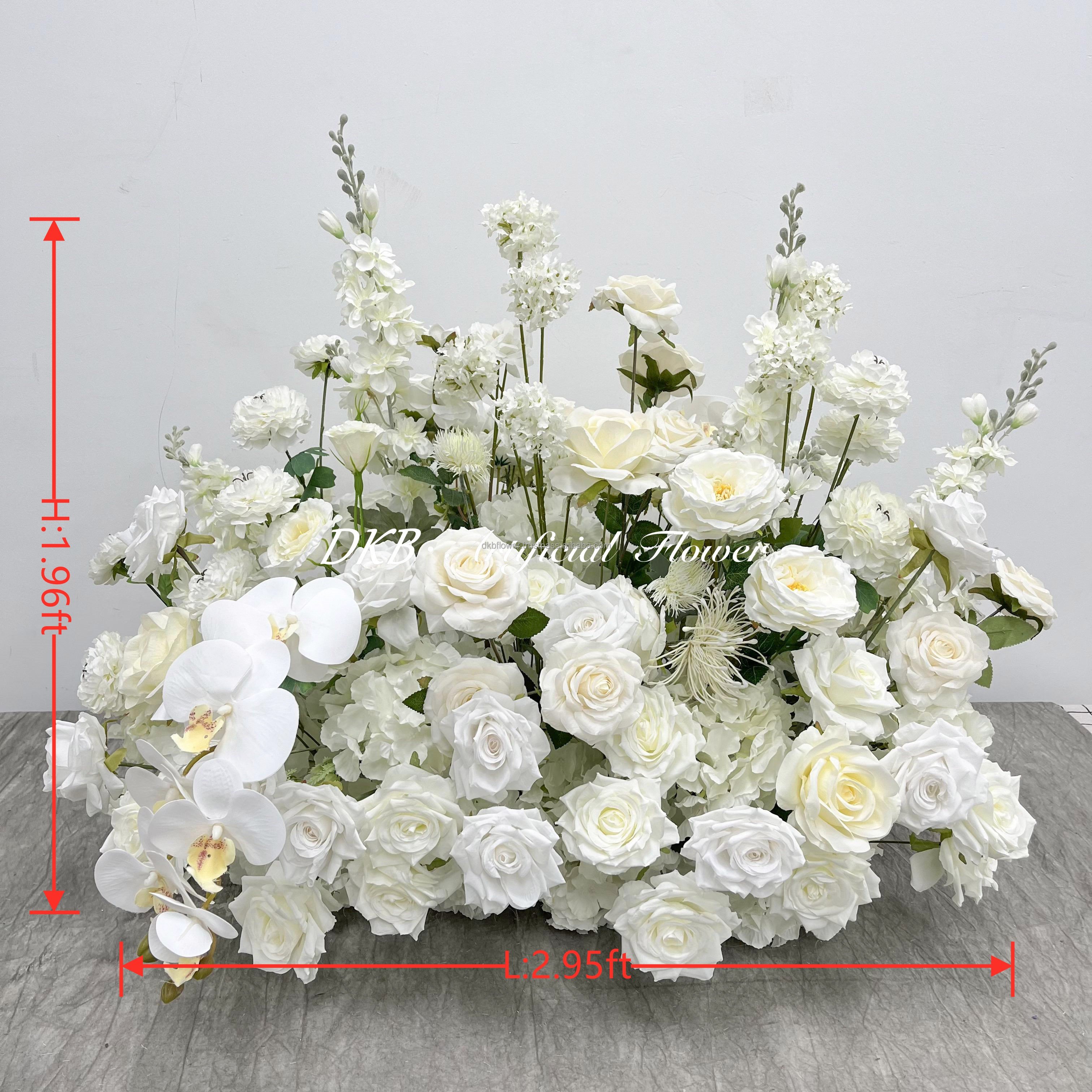 DKB NEW white silk rose wedding floor aisle flower runner aisle flowers wedding
