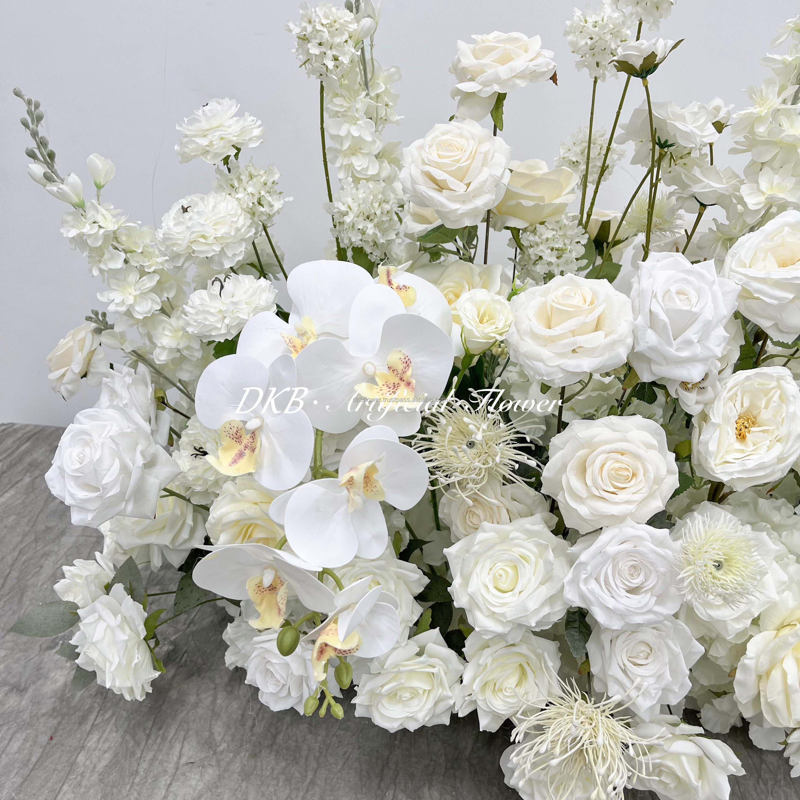 DKB NEW white silk rose wedding floor aisle flower runner aisle flowers wedding