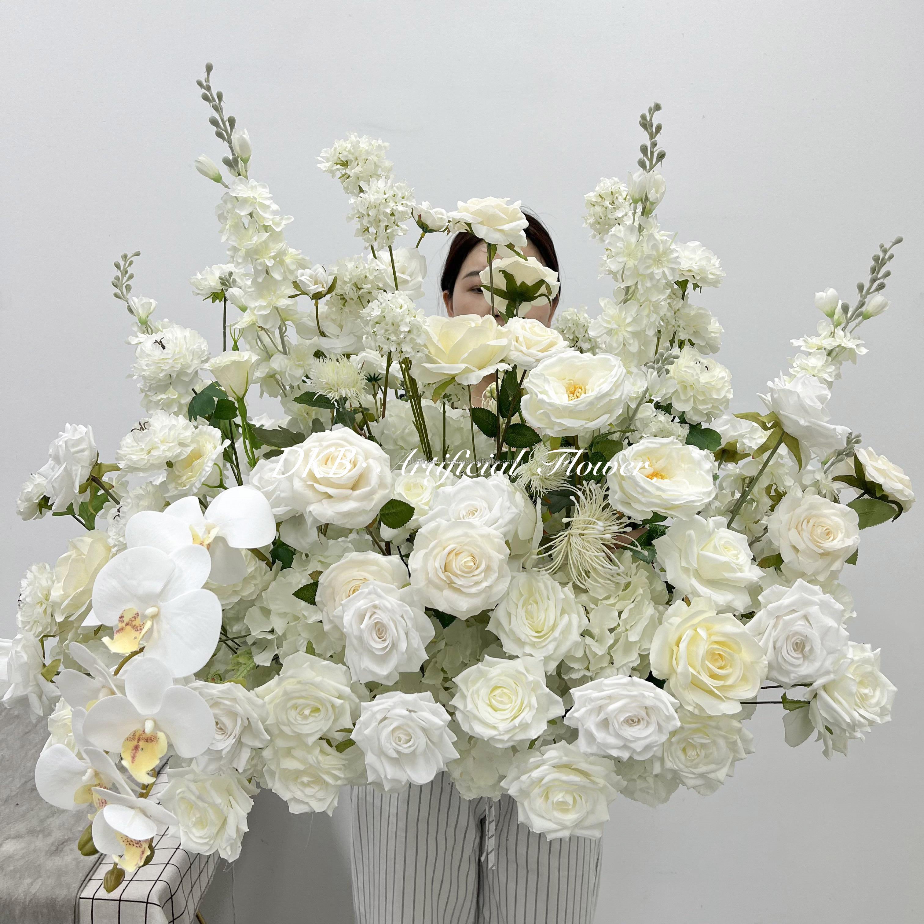 DKB NEW white silk rose wedding floor aisle flower runner aisle flowers wedding