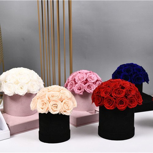 UO Low MOQ custom box mushroom shape roses eternal flower preserved everlasting real rose decoration flower in boxes