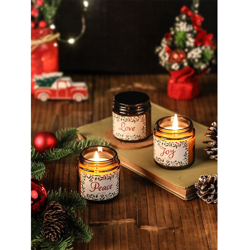 Free sample three core scented candle Custom scented Soy candle Dried Flower Crystal Scented luxury scented candle
