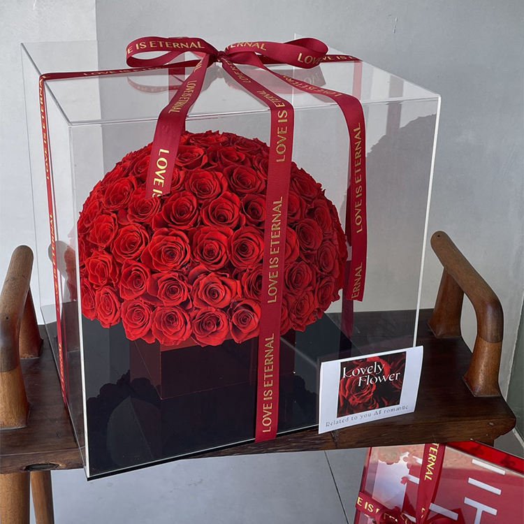 Wholesale Eternal Rose Flower Reasonable Price 99 Roses Everlasting Immortal Forever Eternal Preserved Flower Gift Box