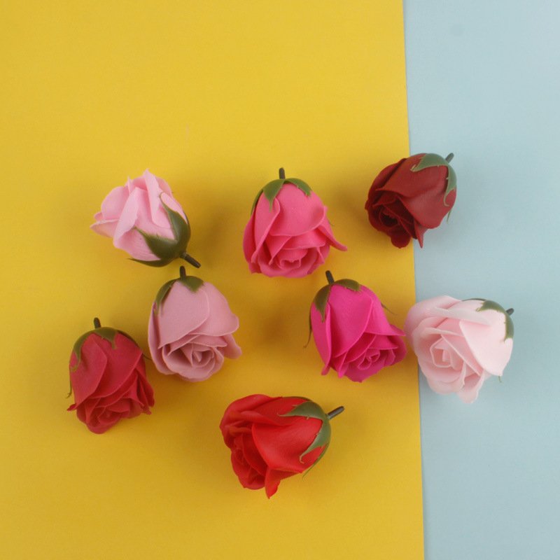 Dried flower decoration wedding 50 flowers a box 3 layers soap rose flower head