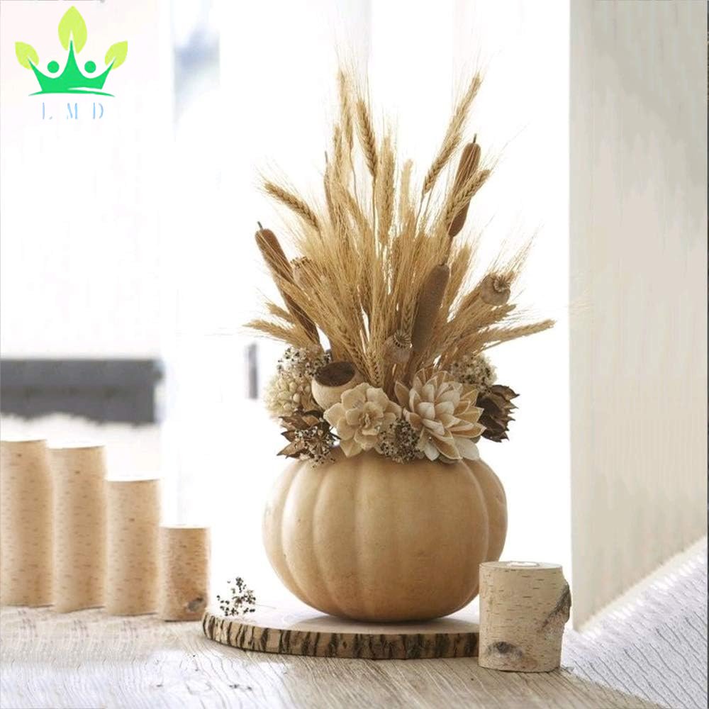 100 Pcs Dried Wheat Sheave Bundle Golden Natural Wheat Bouquet Bunch Dried Flower for Summer Farmhouse Table Wedding Party Decor