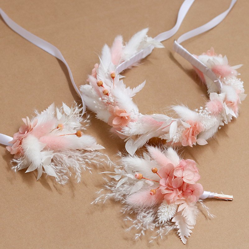 wholesale Mini dried Flower Bouquet other wedding bride gift corsage and wrist flower hairband wedding decorations accessories