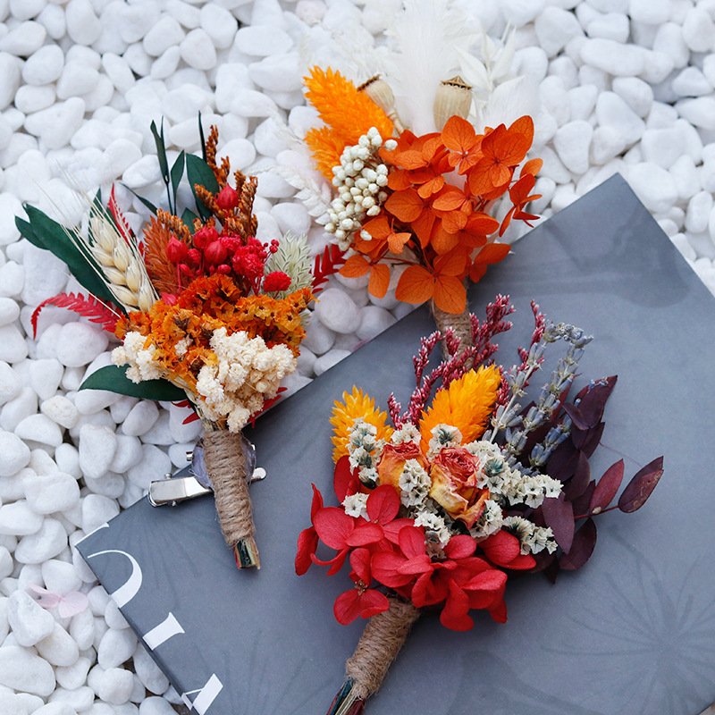 wholesale Mini dried Flower Bouquet other wedding bride gift corsage and wrist flower hairband wedding decorations accessories
