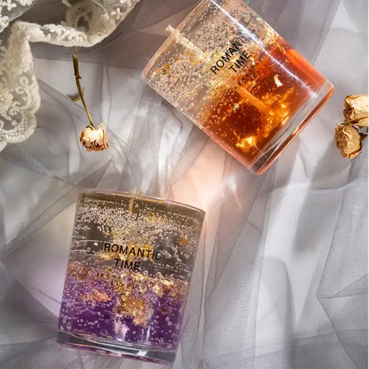 Wholesale Private Label Luxury Aromatherapy Home Decor Dried Flower Fruit Essential Oil Jell Gel Scented Candles Gift Sets