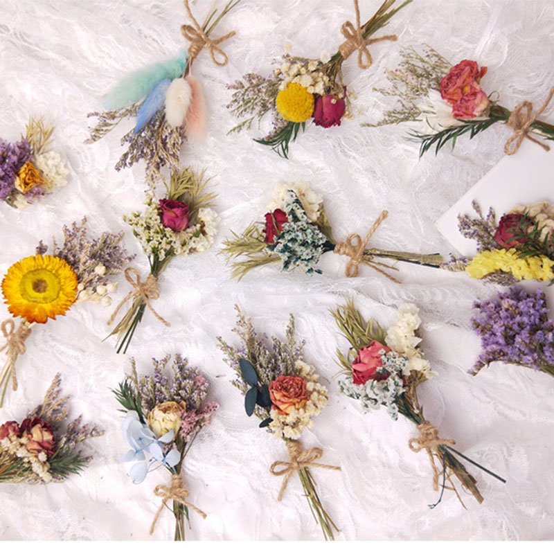 DREA 13cm mini flower bouquet natural dried flowers for DIY Craft Party Wedding Card Decoration