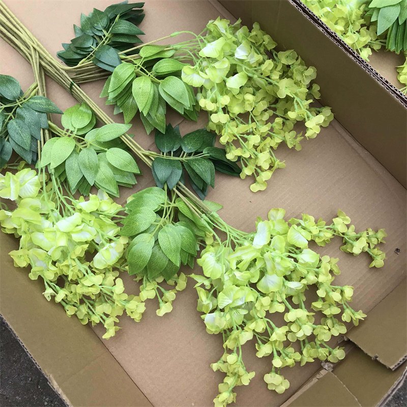 5Pcs Natural Dried Flowers Preserved Wisteria Bleached White Amaranthus Hanging Flowers For Wedding Decor