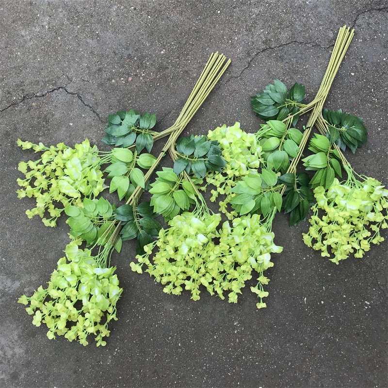 5Pcs Natural Dried Flowers Preserved Wisteria Bleached White Amaranthus Hanging Flowers For Wedding Decor
