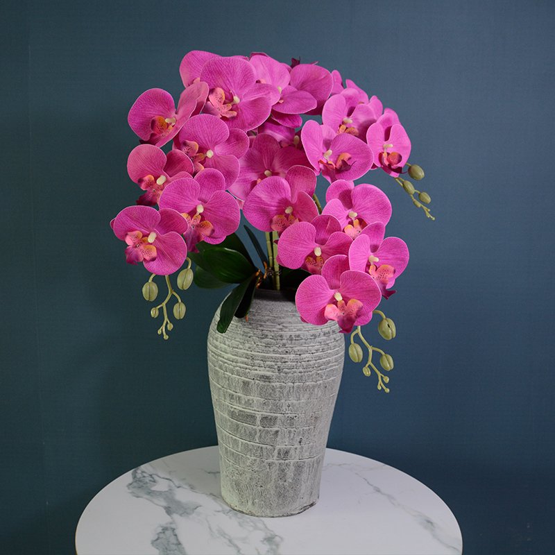 Wholesale 9 Heads 3D Printing Artificial Phalaenopsis Butterfly Orchid Real Touch Orchids Wedding Decorative Flowers