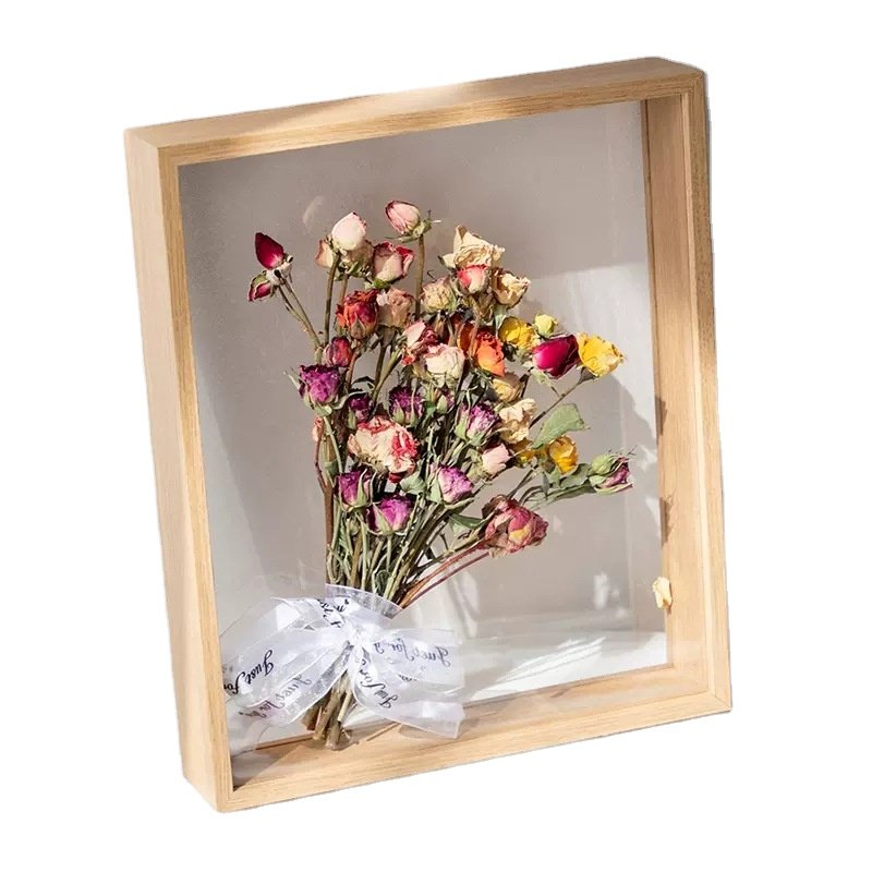 Acrylic Dried flowers photo frame hollow three-dimensional diy floral specimen framed double-sided pressed flower frame display
