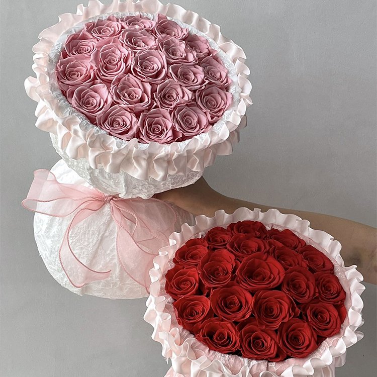 Popular New Products Vintage Palace Style Real Rose Bouquet Preserved Eternal Rose Bouquet For Festivals
