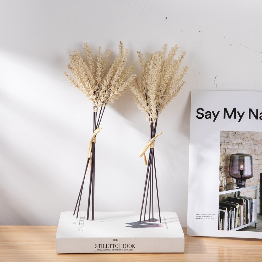 Small Ear of Grain Branches Bouquet Artificial Wedding Flowers for Home Decoration Dried Plants Whole Bunch