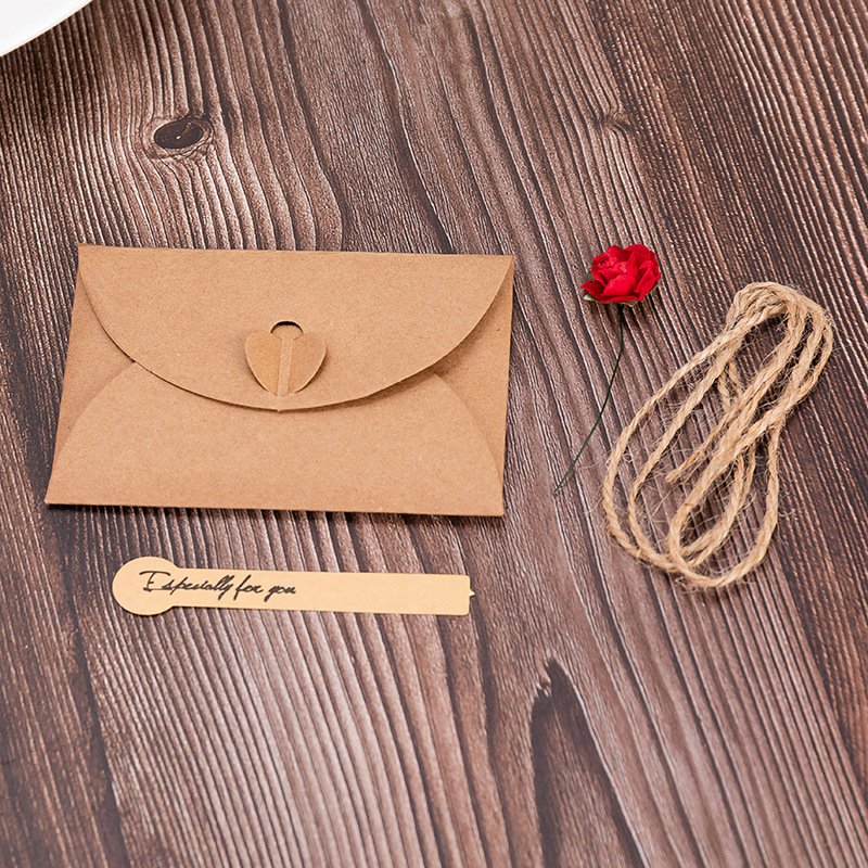 Retro Kraft paper dried flowers greeting card creative DIY sunflower rose blessing festival gift business small card