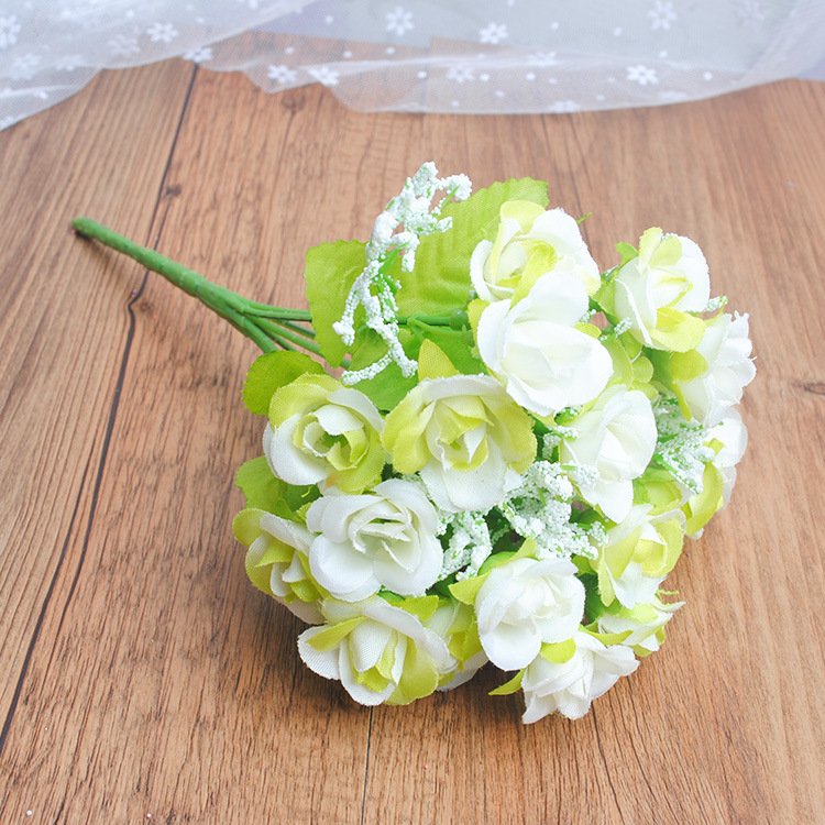 Wholesale artificial roses - small rose buds brick rose artificial flowers - romantic bedroom decoration
