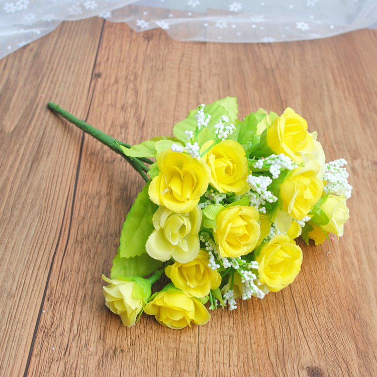 Wholesale artificial roses - small rose buds brick rose artificial flowers - romantic bedroom decoration